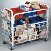 Best Rite Library Tower Book Cart, Model 33533 (White Powder Coat)