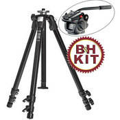 Manfrotto by Bogen Imaging 190XDB 3-Section Tripod (Black) with 501HDV Fluid Head - Supports 7.5 lb (3.4kg)
