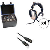 Eartec Four-Person Wired Intercom System with Single-Sided Headsets (TCS)