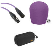 B&H Photo Performance Microphone Windscreen & XLR Cable ID Kit (Purple)