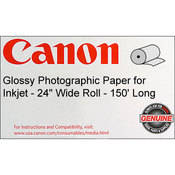 Canon Glossy Photographic Paper (190 gsm) for Inkjet - 24" Wide Roll -  150