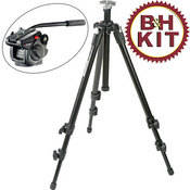 Manfrotto by Bogen Imaging 055XDB Tripod Legs (Black) with 501HDV Fluid Video Head - Supports 13.2 lbs (6kg)