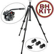Manfrotto by Bogen Imaging 055XWNB Tripod (Black) with 501HDV Fluid Video Head