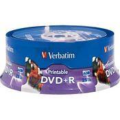 Verbatim DVD+R White Inkjet/Hub Printable Recordable Disc (Spindle Pack of 25)