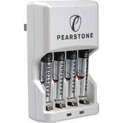 Pearstone Quatro Baterias N�quel Metal Hidreto "AAA" com Carregador de 4 Horas