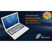KB Covers CB-M-BW Checkerboard Keyboard Cover for MacBook   (Black with White Buttons)