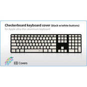 KB Covers Checkerboard Keyboard Cover for Apple Ultra-Thin Aluminum Keyboard (Black with White Buttons)