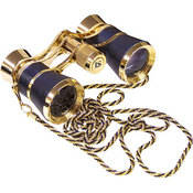LaScala Optics 3x25 Carmen Opera Glass with Chain - Black Leather & Gold  