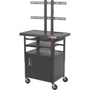 Balt Model 27530, Height Adjustable Flat Panel TV Cart with Cabinet (Black)