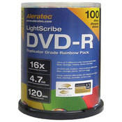 Aleratec DVD-R LightScribe 4.7GB 16x Recordable Rainbow Disc (Pack of 100)