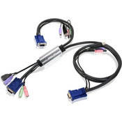 Iogear 2-Port Hybrid VGA KVM with Cables and Audio
