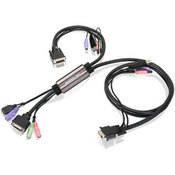 Iogear 2-Port Hybrid DVI-D KVM with Cables and Audio