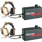 Eartec 2 Digicom Communication Radios w/ Max Double Headsets