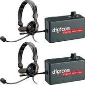 Eartec 2 Digicom Communication Radios w/ SlimLine Single Headsets