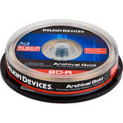 Delkin Devices BD-R Archival Gold Blu-Ray Recordable Disc (Spindle Pack of 10)
