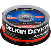 Delkin Devices BD-R Archival Gold Blu-Ray Recordable Disc (Spindle Pack of 25)