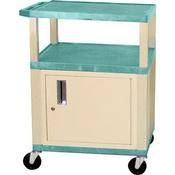 H. Wilson Tuffy 24 x 34 x 18" (WxHxD) Cart w/ Locking Cabinet (Aqua)