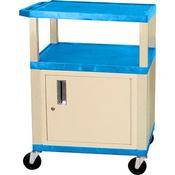 H. Wilson Tuffy 24 x 34 x 18" (WxHxD) Cart w/ Locking Cabinet (Blue)