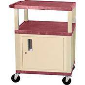 H. Wilson Tuffy 24 x 34 x 18" (WxHxD) Cart w/ Locking Cabinet (Burgundy)