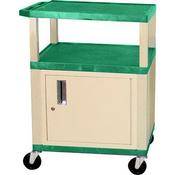 H. Wilson Tuffy 24 x 34 x 18" (WxHxD) Cart w/ Locking Cabinet (Hunter Green)