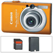 Canon PowerShot SD1200 IS Digital Camera with Basic Accessory Kit  (Orange)