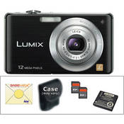 Panasonic Lumix DMC-FS15 Digital Camera with Deluxe Accessory Kit (Black)