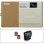 Nikon Coolpix S70 12.1MP Compact Digital Camera (Brown) With Basic Accessory Kit