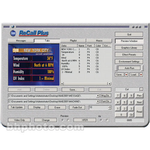 Chyron Recall Plus Software for Digital PC Codi