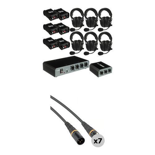 Porta-Com COM60FCC 6 Headset Intercom System with Cables