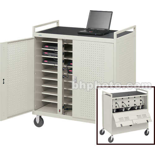Bretford Laptop Computer Storage Cart for 18 Units w/ 2 UL-Listed 9-Outlet Elec. Units on Front