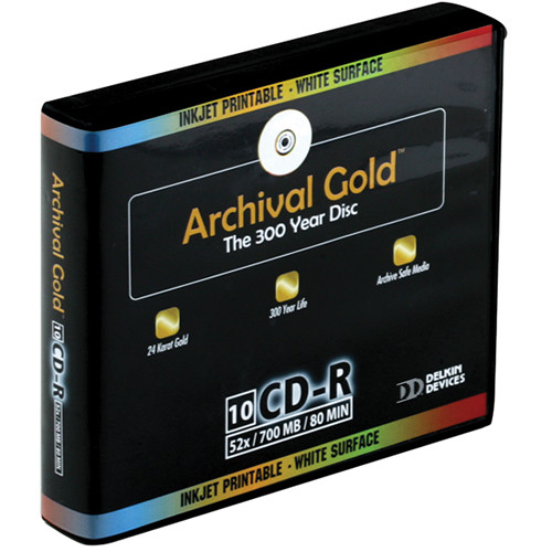Delkin Devices Inkjet Archival Gold CD-R (10)
