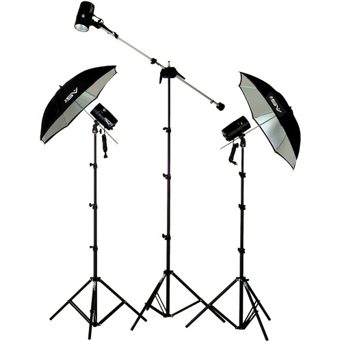 Smith-Victor FL140 3 Light Studio Kit with Boom Arm