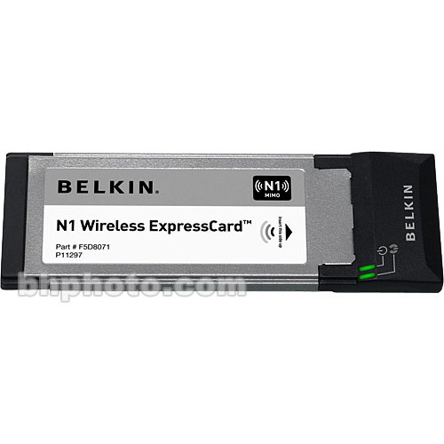 Belkin N1 Wireless Notebook Card - ExpressCard/34, Draft 802.11n, 802.11b/g