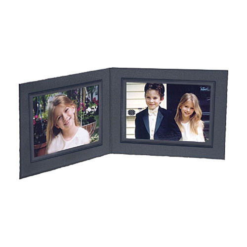 Collector's Gallery Black Double View Portrait Folder - Conventional Style  Standard Folder with Black Foil Window Border , Model PF5202-54 - for 4 x 5