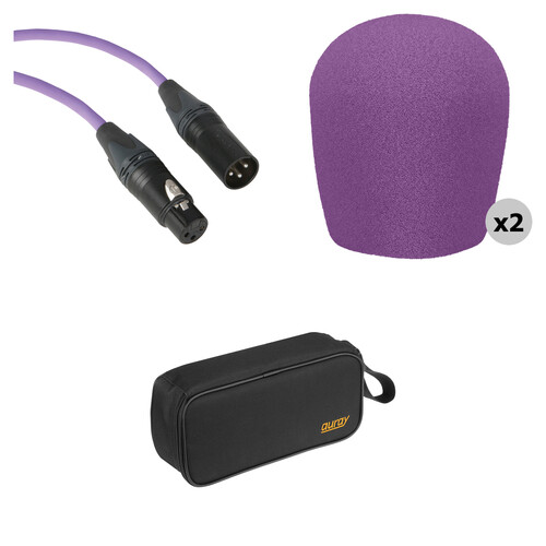 B&H Photo Performance Microphone Windscreen & XLR Cable ID Kit (Purple)