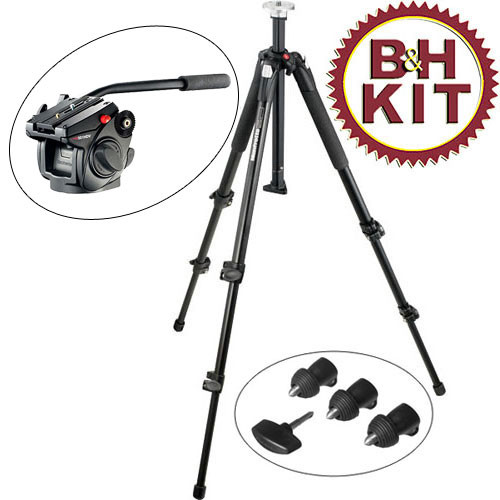 Manfrotto by Bogen Imaging 055XWNB Tripod (Black) with 501HDV Fluid Video Head