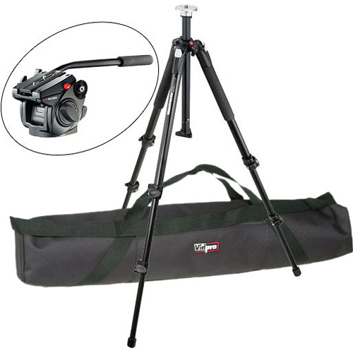 Manfrotto by Bogen Imaging 055XWNB Tripod (Black) with 501HDV Fluid Video Head and Tripod Bag