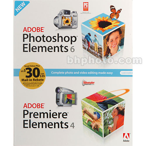 Adobe Premiere Elements 4 and Photoshop Elements 6 Software for Windows