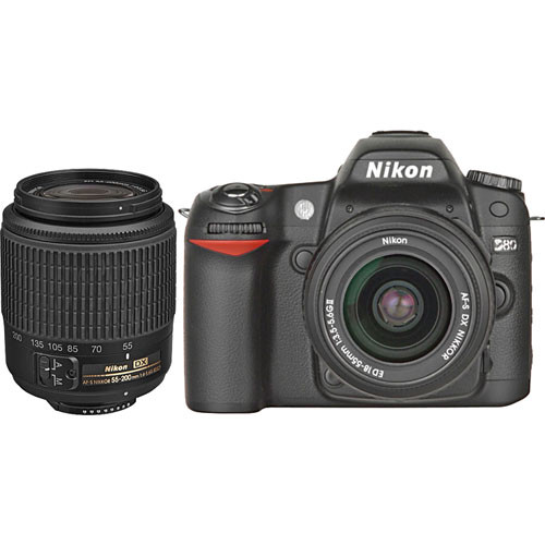 Nikon D80 SLR Digital Camera Kit with 18-55mm & 55-200mm Lenses