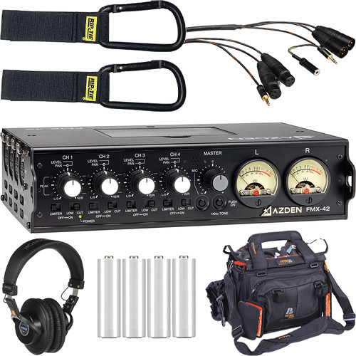 Azden FMX-42 4-Channel Deluxe Mixer Kit 