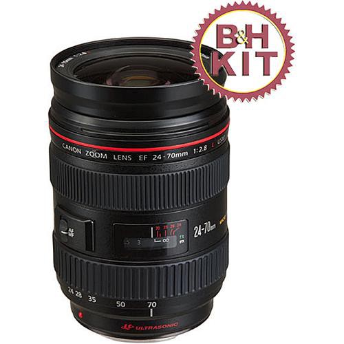 Canon 24-70mm f/2.8L USM AF Lens with LensCoat Lens Cover & Hoodie (Realtree Max4 HD)