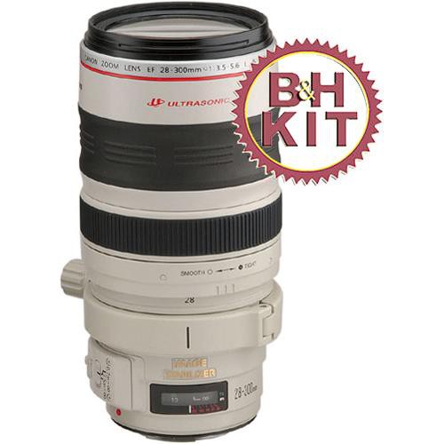 Canon 28-300mm f/3.5-5.6L IS USM AF Lens w/LensCoat Lens Cover & Hoodie (Realtree Max4 HD)