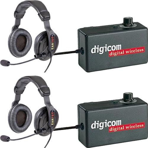 Eartec 2 Digicom Communication Radios w/ ProLine Double Headsets