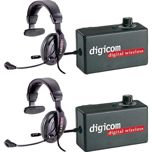 Eartec 2 Digicom Communication Radios w/ ProLine Single Headsets