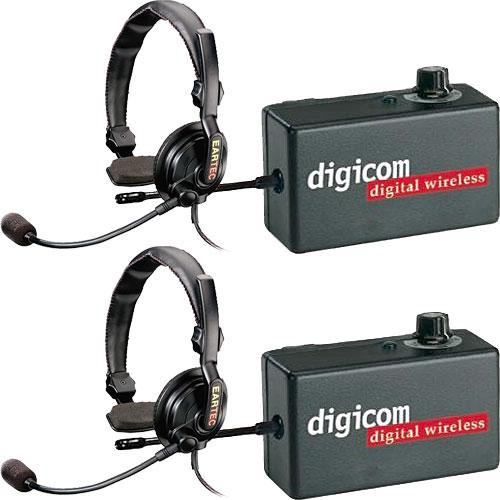 Eartec 2 Digicom Communication Radios w/ SlimLine Single Headsets
