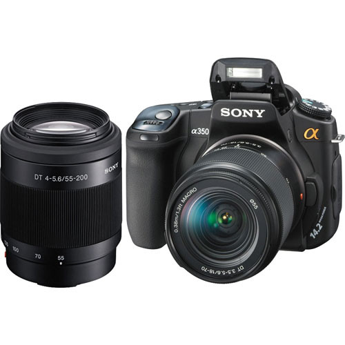 Sony Alpha DSLR-A350 SLR Digital Camera with Sony 18-70mm Lens & 55-200mm Lens
