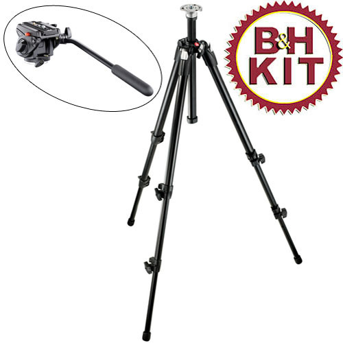 Manfrotto by Bogen Imaging 190XDB with 701HDV Video Tripod System (Black)