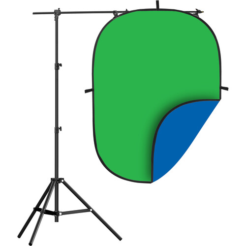 Impact 5x7' Collapsible Chroma Blue/Green Background Kit 