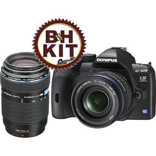 Olympus Kit de C�mera SLR Digital E-520 com Lente 14-42mm e 70-300mm