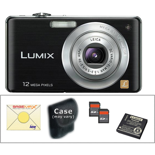 Panasonic Lumix DMC-FS15 Digital Camera with Deluxe Accessory Kit (Black)